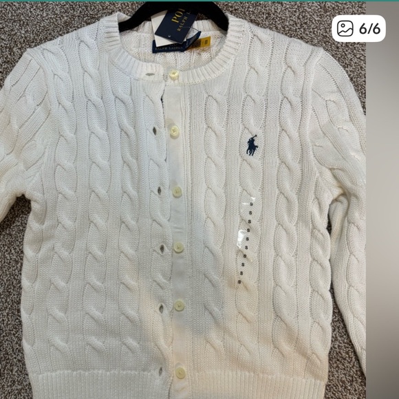 Polo Ralph Lauren White Cable Knit Cardigan - Picture 3 of 3